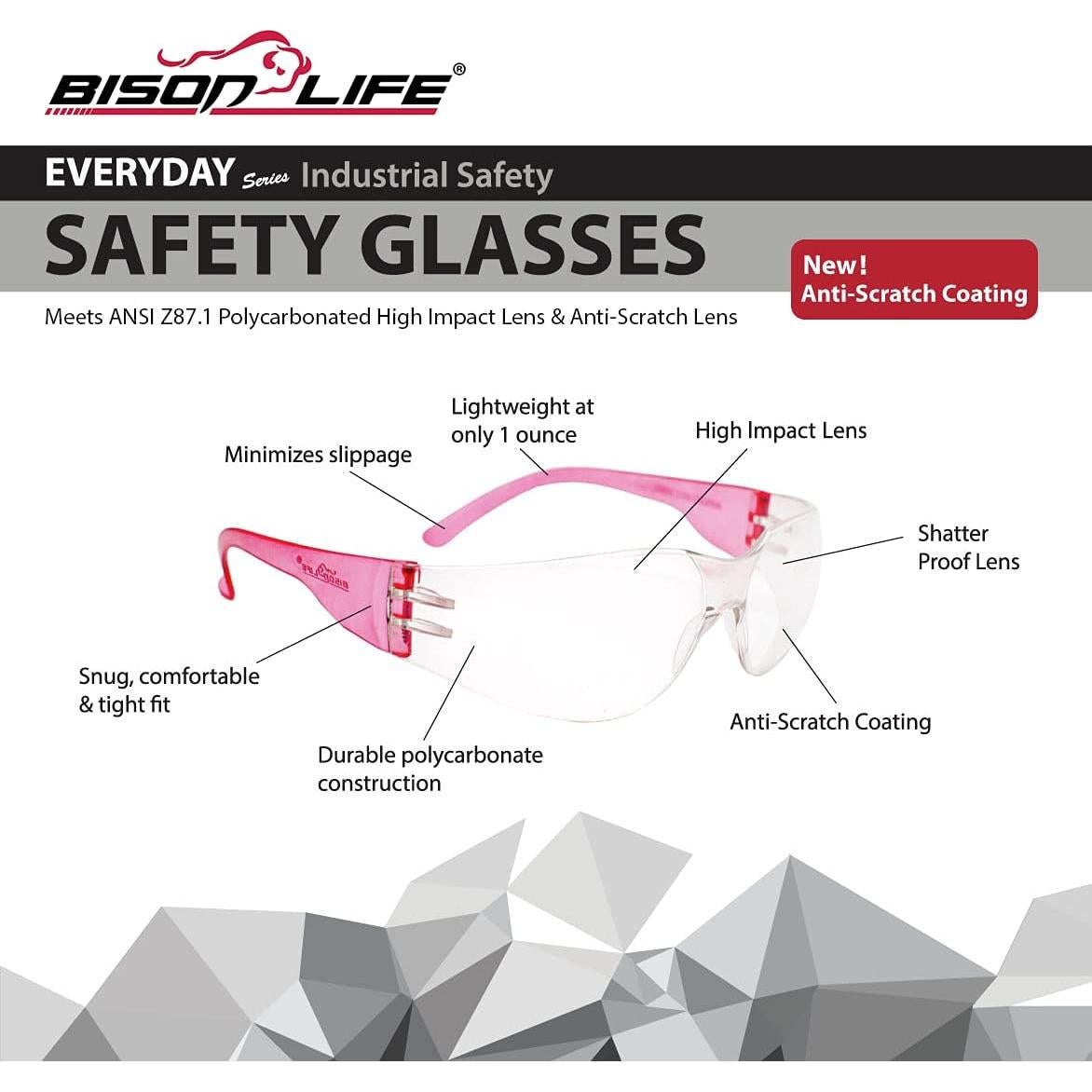 Gafas de Seguridad BISON LIFE - Lente Clara y 6 Colores
