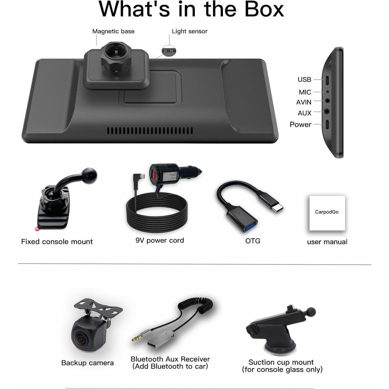 CarpodGo T3 Pro Pantalla Táctil 8.9" 60fps Wireless Carplay