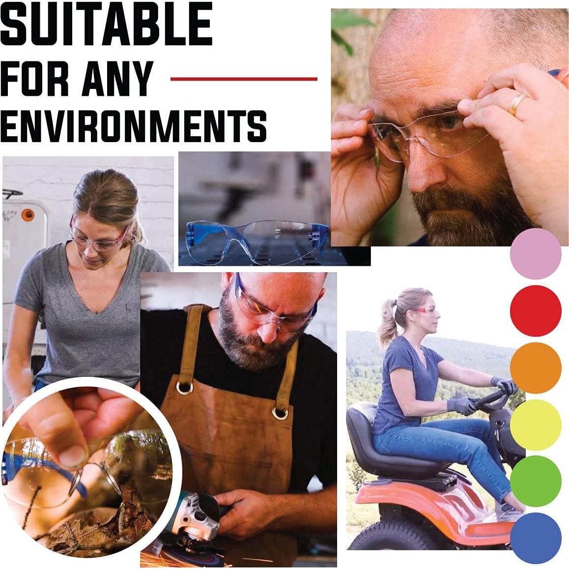 Gafas de Seguridad BISON LIFE - Lente Clara y Templo Rojo