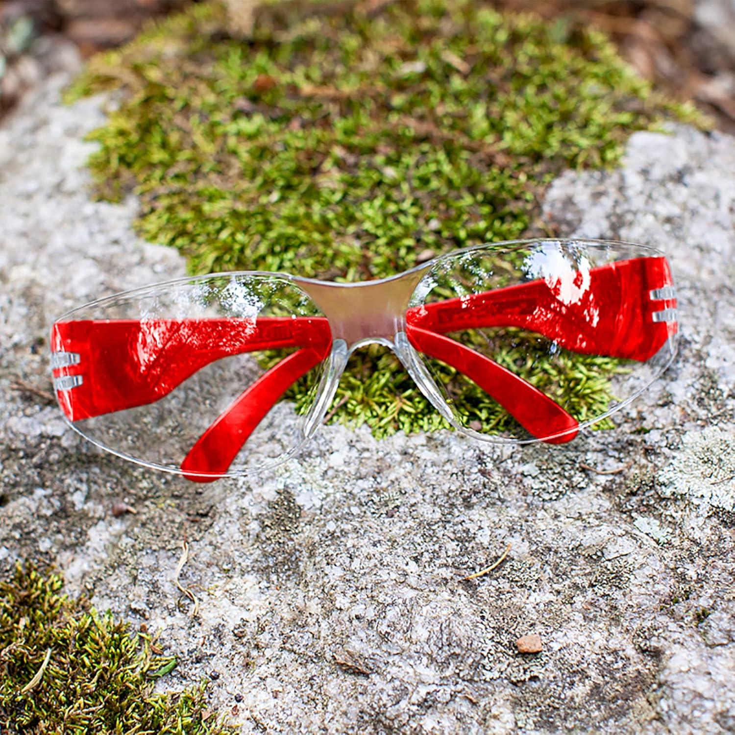 Gafas de Seguridad BISON LIFE - Lente Clara y Templo Rojo