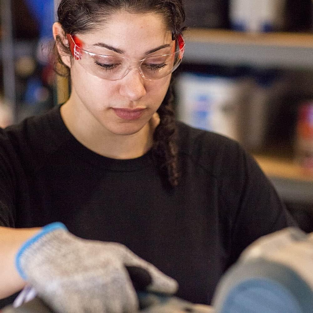 Gafas de Seguridad BISON LIFE - Lente Clara y Templo Rojo