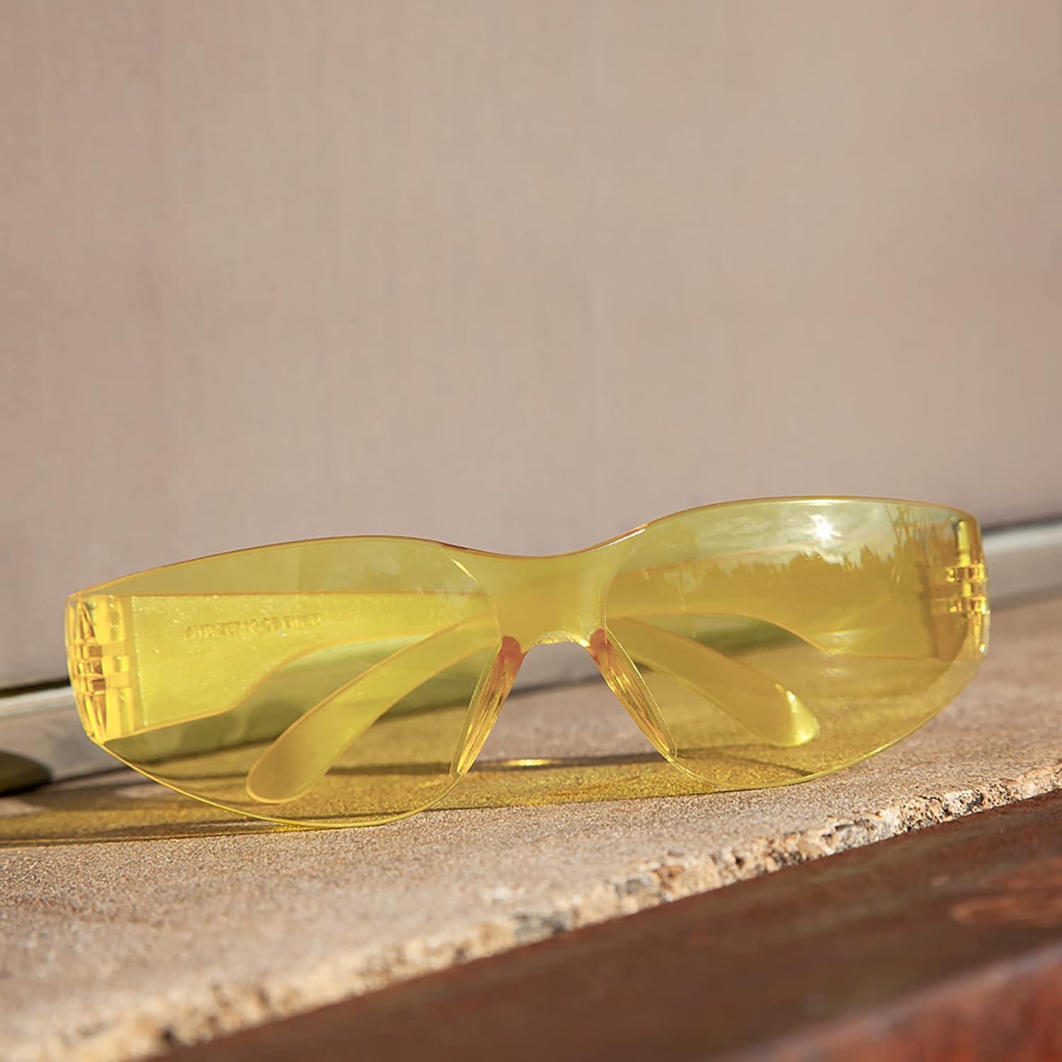 Gafas de Seguridad BISON LIFE - 12 Pares Amarillo Antirrayaduras