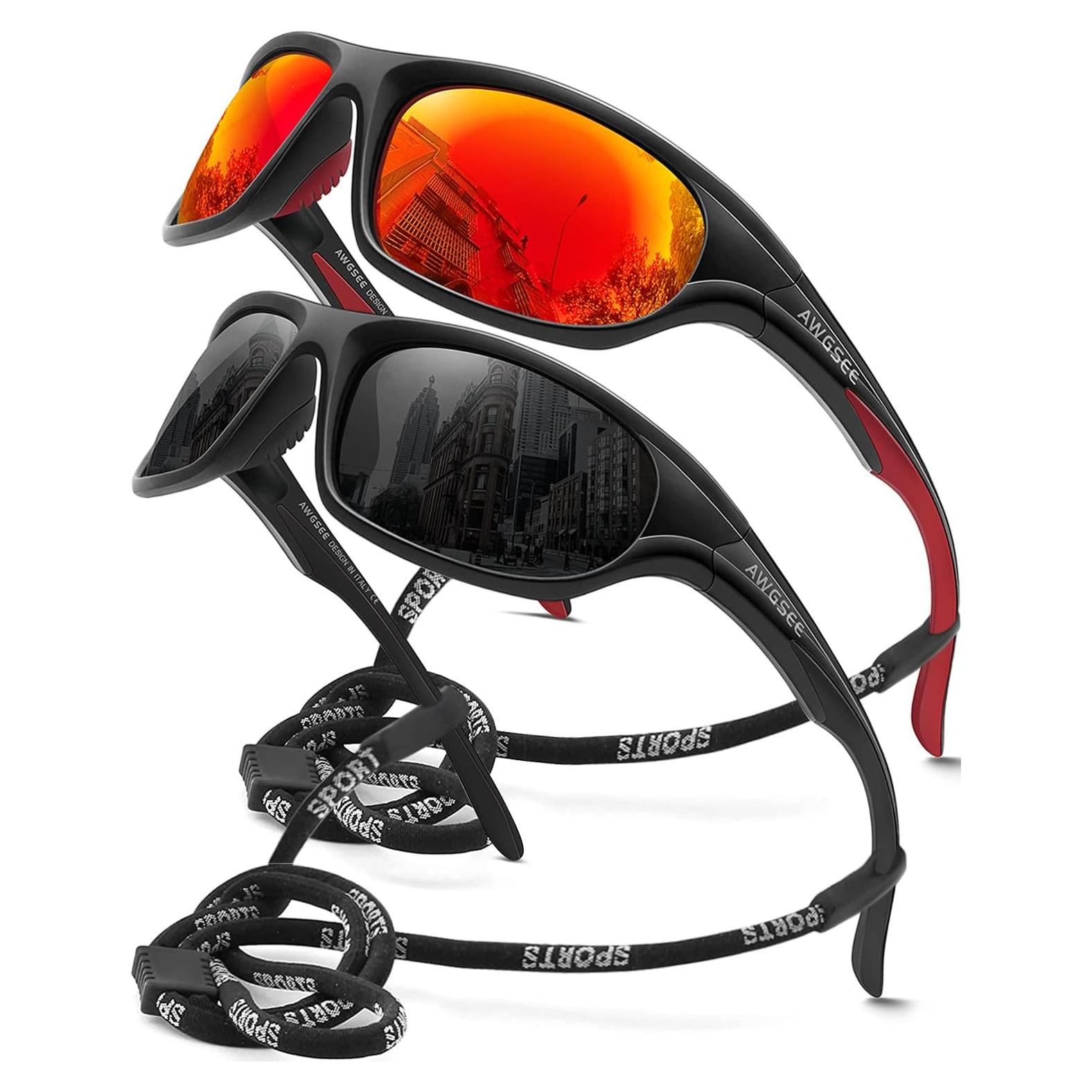 Gafas de sol polarizadas AWGSEE para hombres UV400 TR90