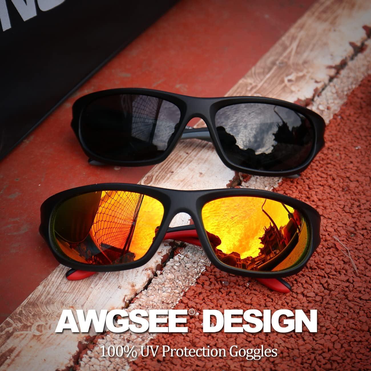 Gafas de sol polarizadas AWGSEE para hombres UV400 TR90