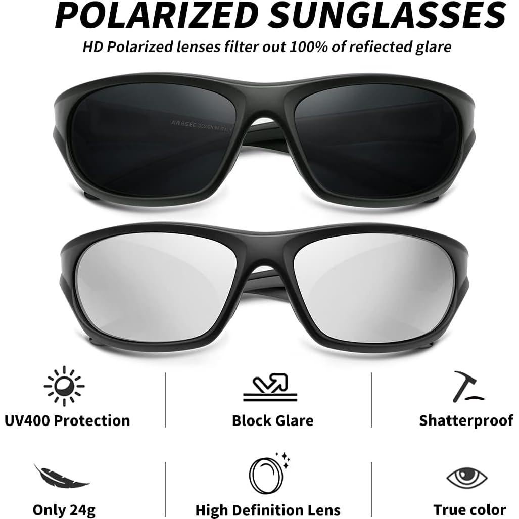 Gafas de sol deportivas AWGSEE TR90 polarizadas UV400