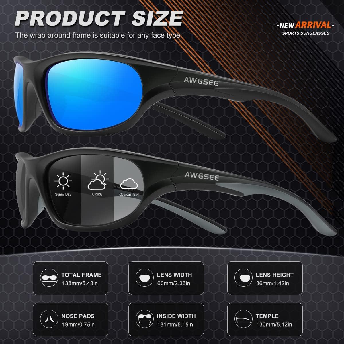 Gafas de sol deportivas AWGSEE TR90 polarizadas UV400
