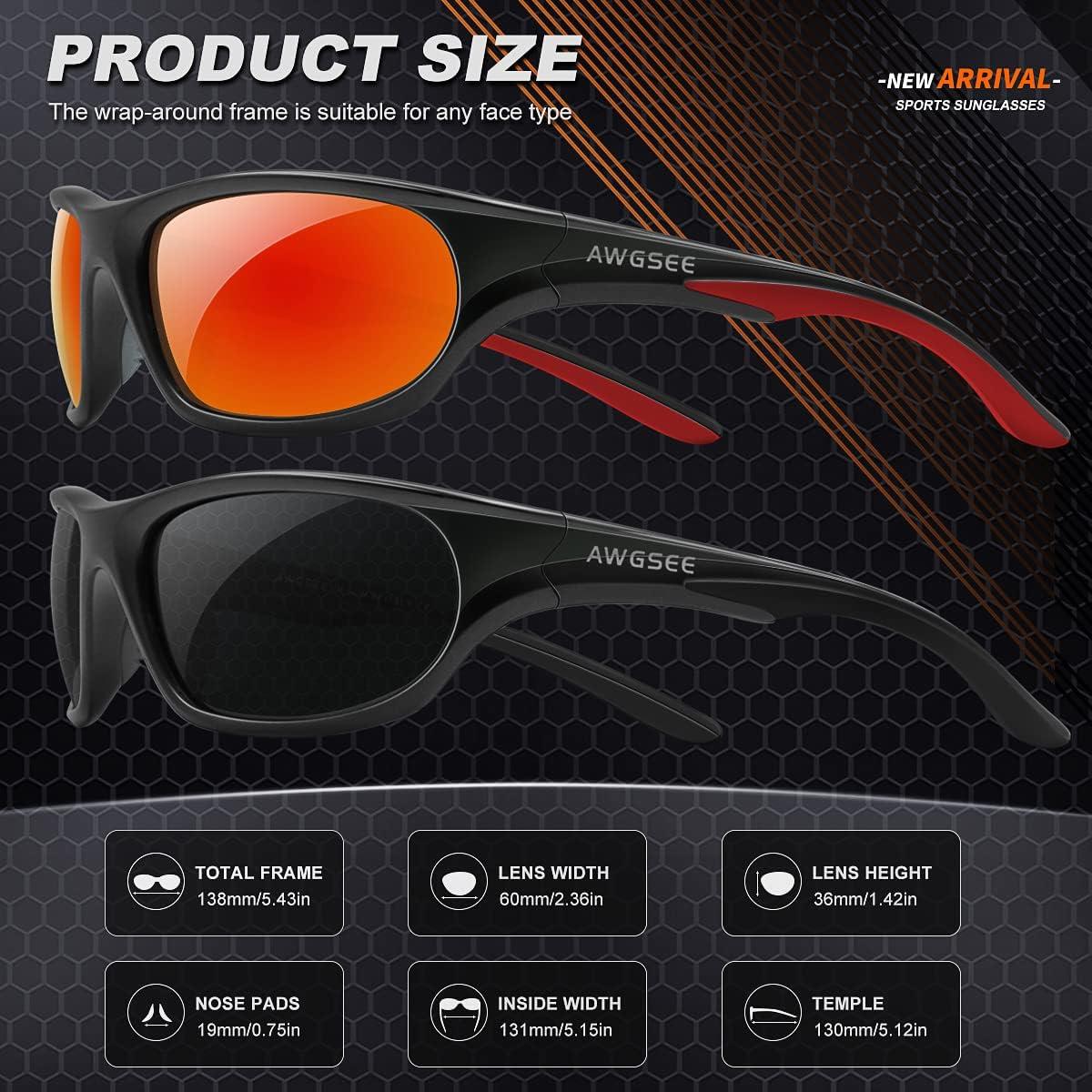 Gafas de sol polarizadas AWGSEE para hombres UV400 TR90