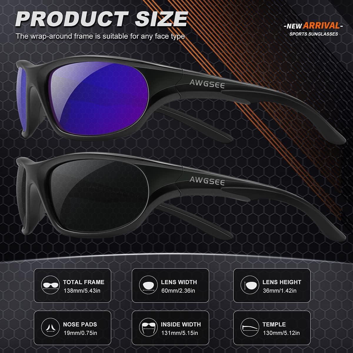 Gafas de sol deportivas AWGSEE UV400 TR90 para hombres