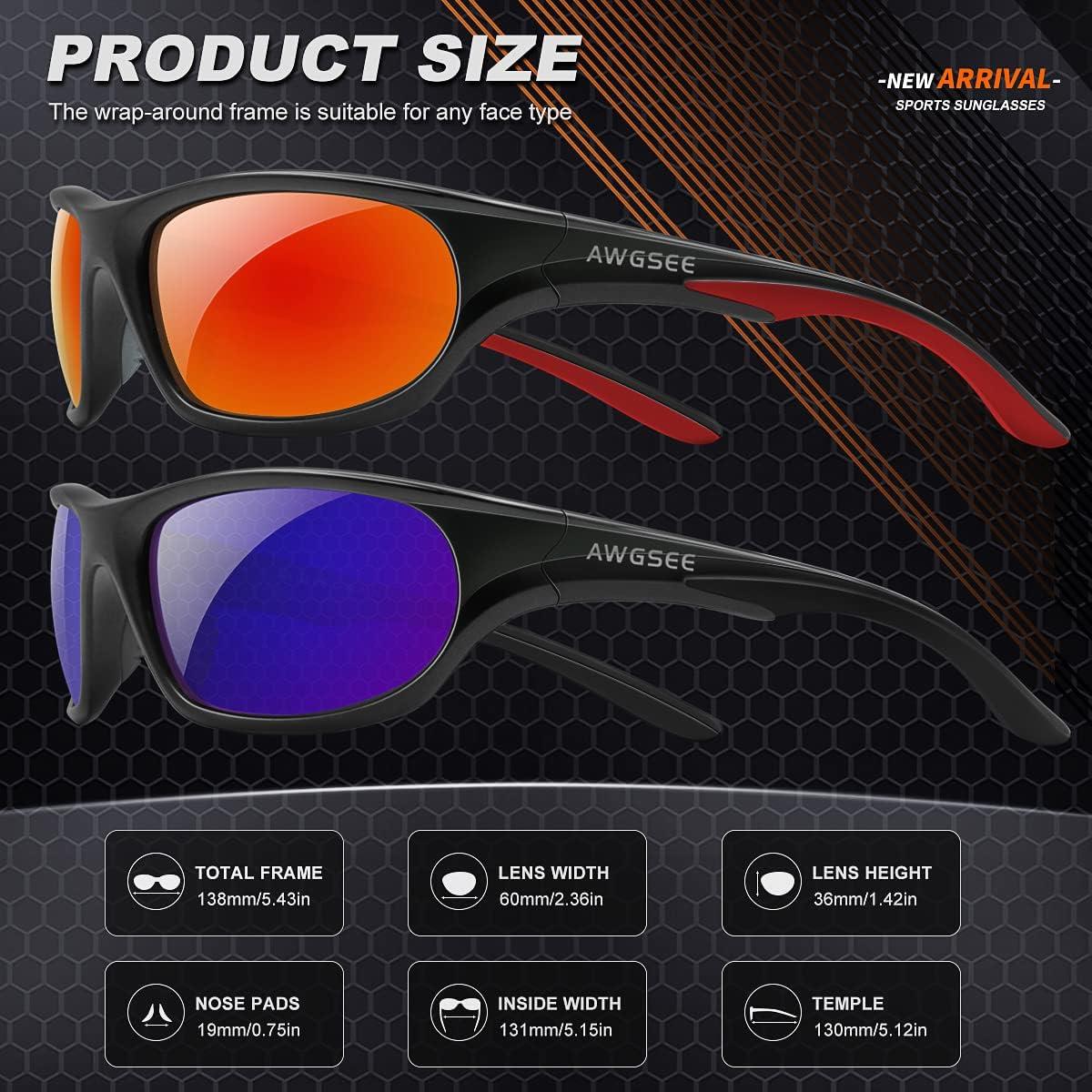 Gafas de sol deportivas AWGSEE TR90 polarizadas UV400