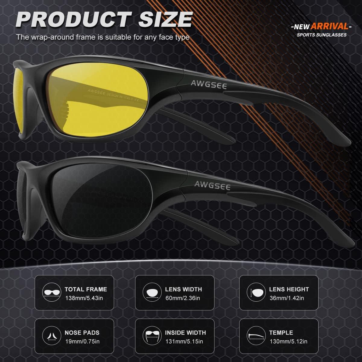 Gafas de sol deportivas AWGSEE TR90 polarizadas UV400