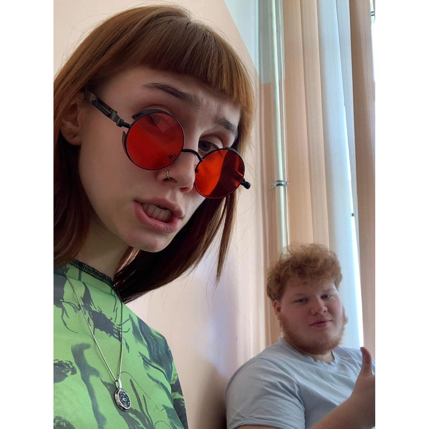 Gafas de sol redondas AIEYEZO Steampunk UV 100% bloqueadores