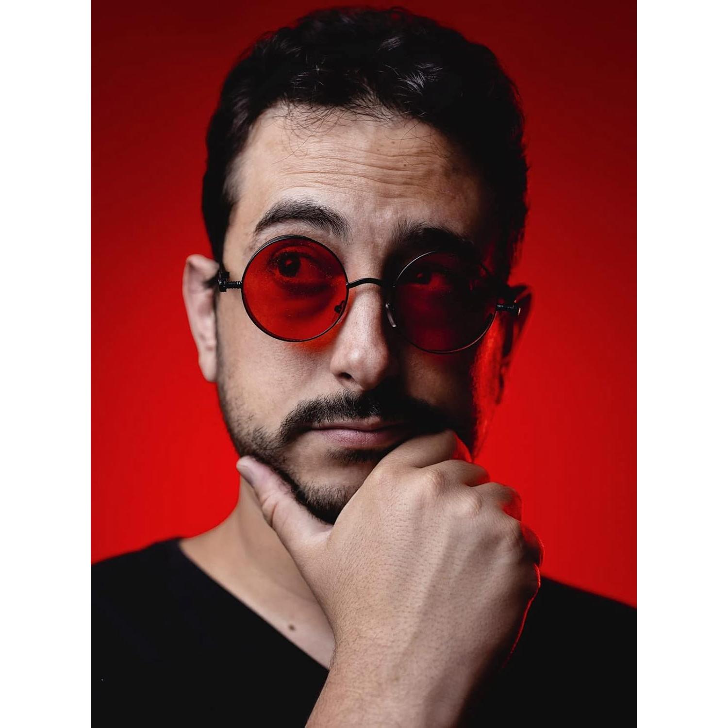 Gafas de sol redondas AIEYEZO Steampunk UV 100% bloqueadores