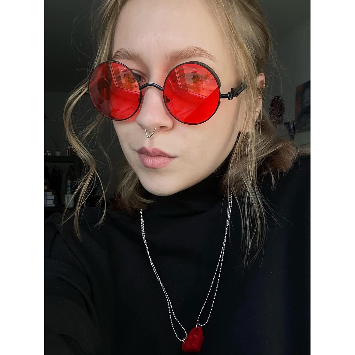 Gafas de sol redondas AIEYEZO Steampunk UV 100% bloqueadores