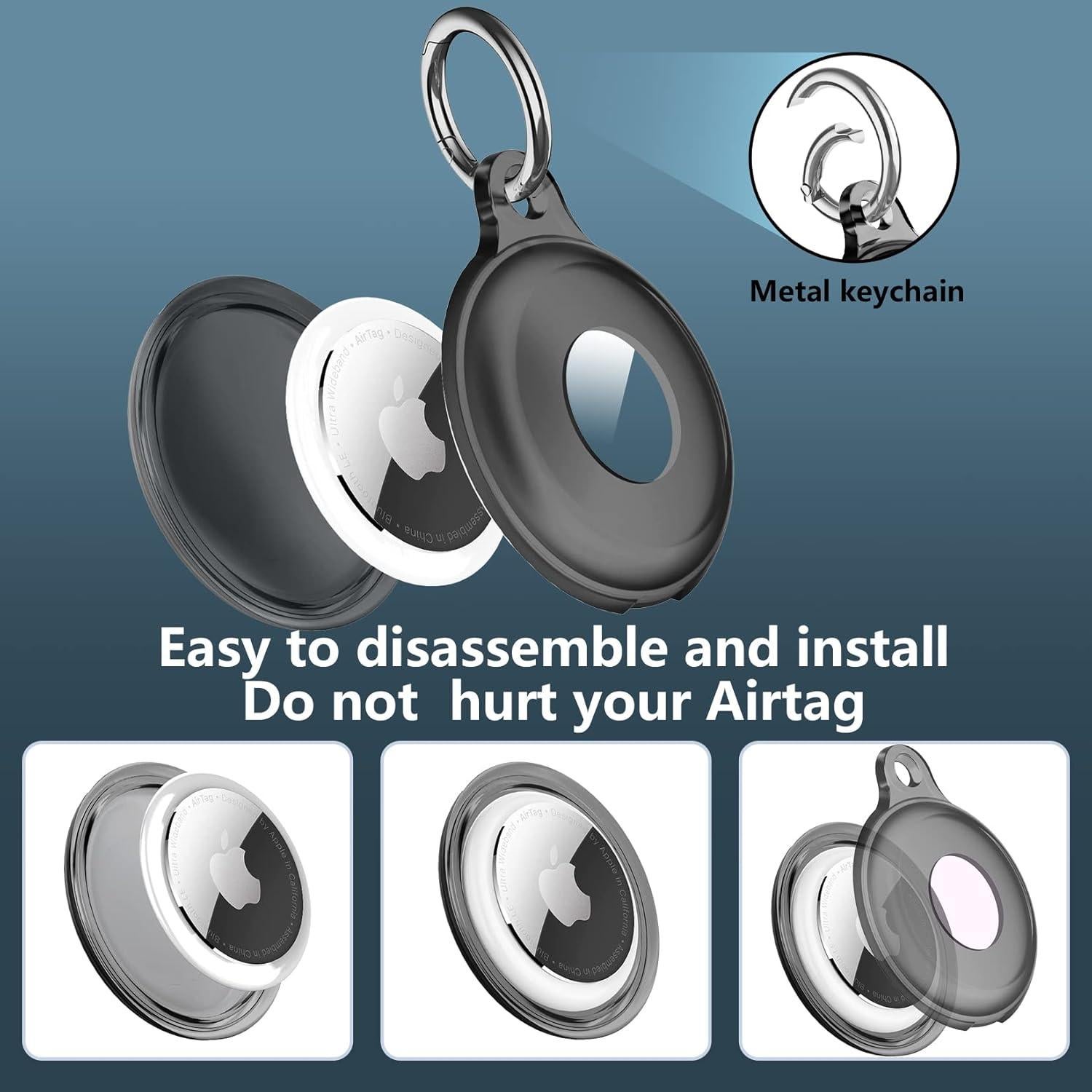 Estuche Protector MOZOTER para AirTag IPX8 a prueba de agua