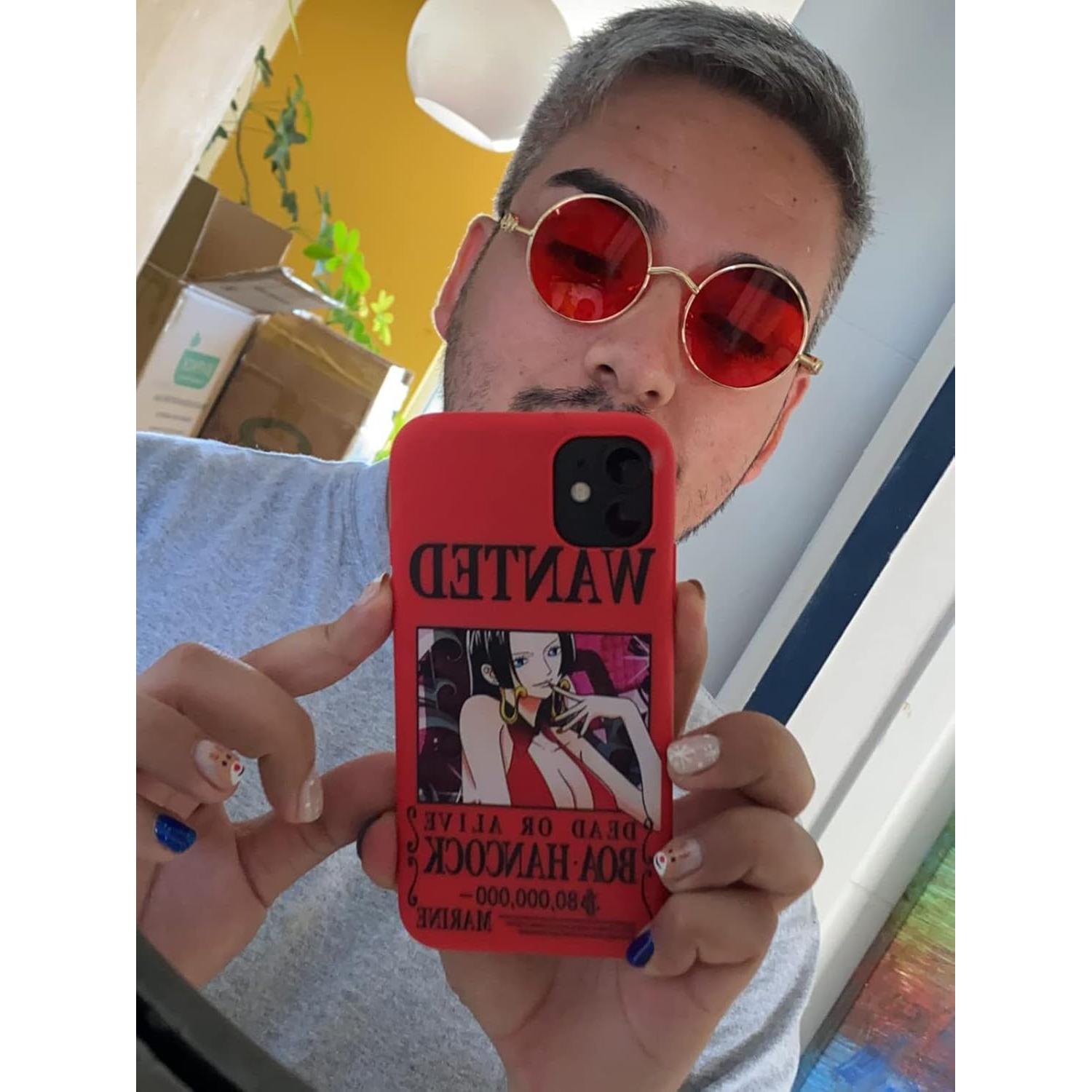 Gafas de sol redondas AIEYEZO Steampunk UV 100% oro/rojo océano