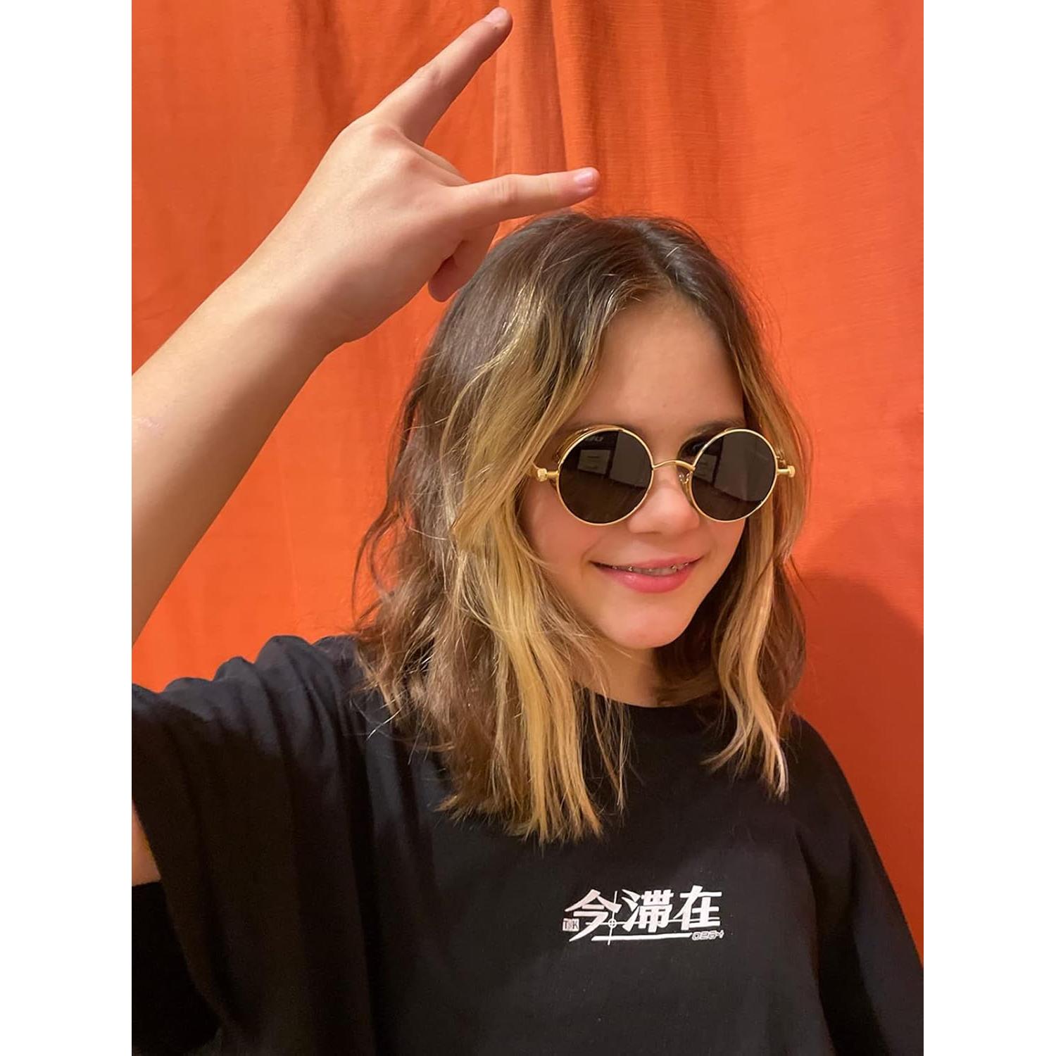 Gafas de sol redondas AIEYEZO Steampunk UV 100% - Paquete de 2