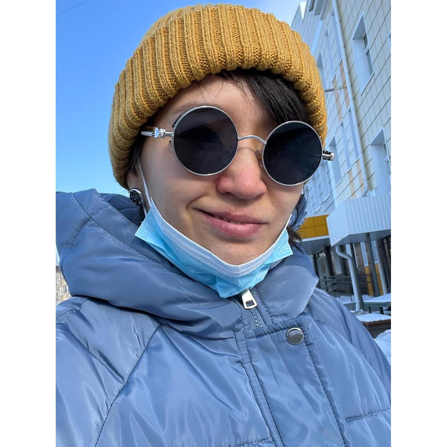 Gafas de sol redondas AIEYEZO Steampunk UV 100% bloqueadores