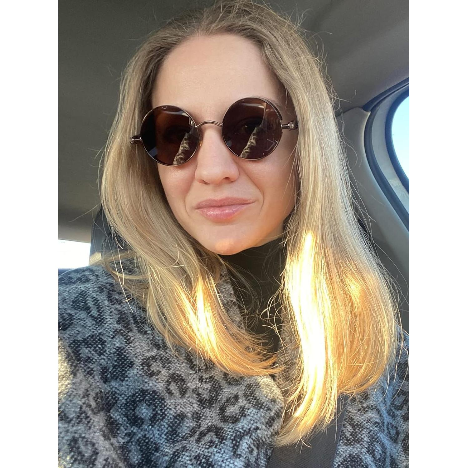 Gafas de sol redondas AIEYEZO Steampunk UV 100% Bronce