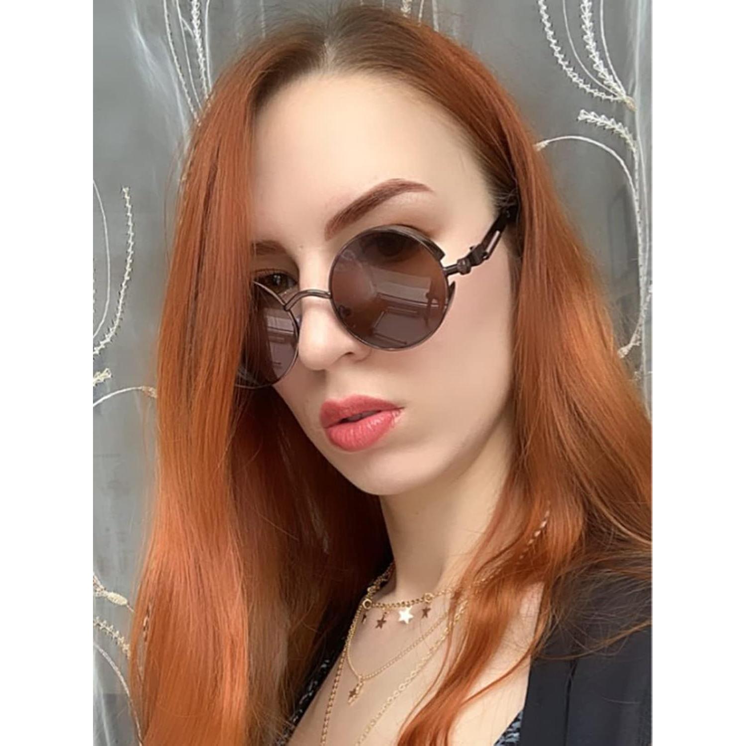 Gafas de sol redondas AIEYEZO Steampunk UV 100% Bronce