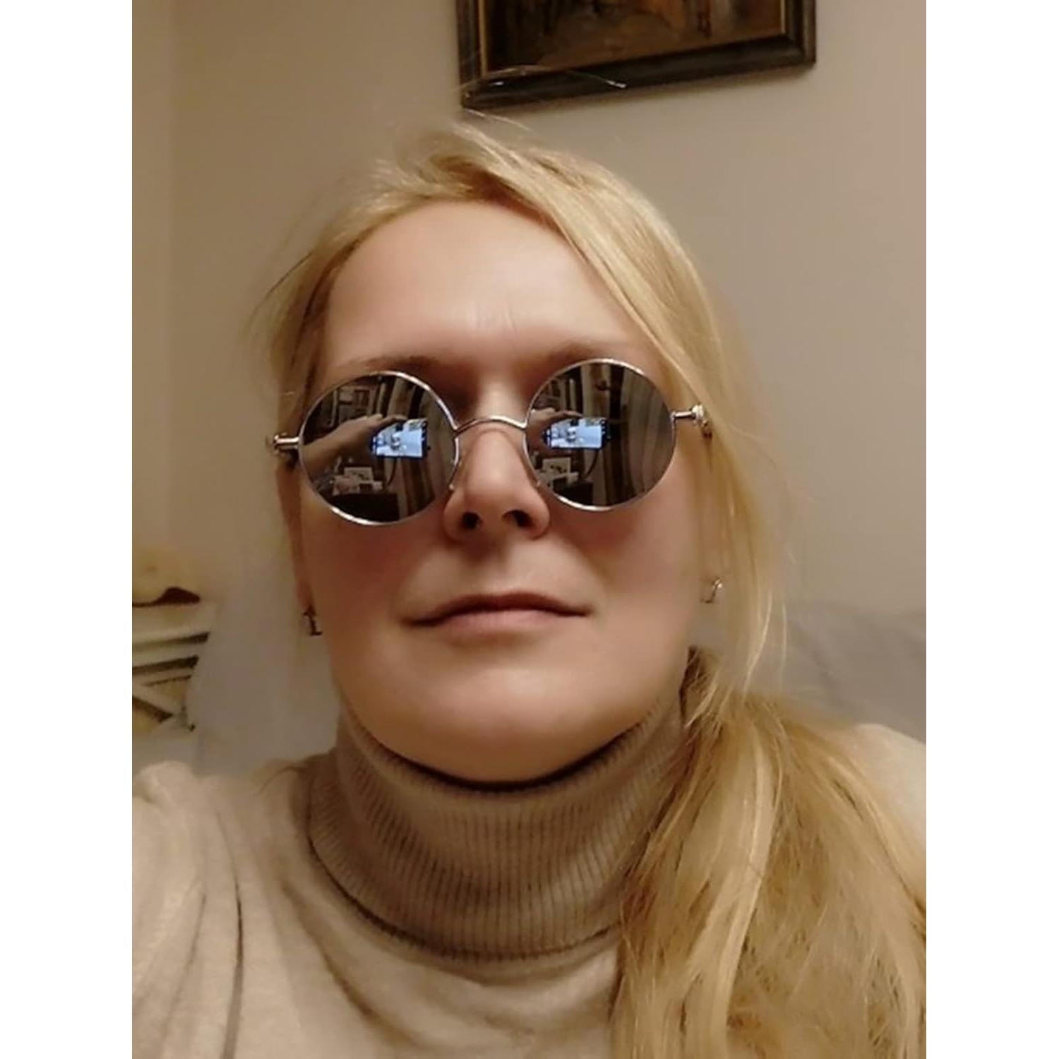 Gafas de sol redondas AIEYEZO Steampunk UV 100% Plata