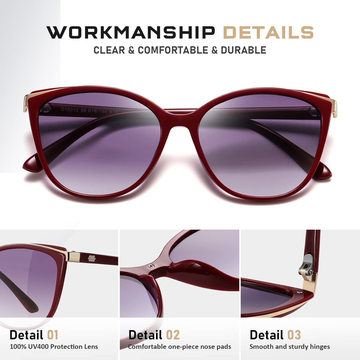 Gafas de sol estilo gato Colrea UV400 para mujeres