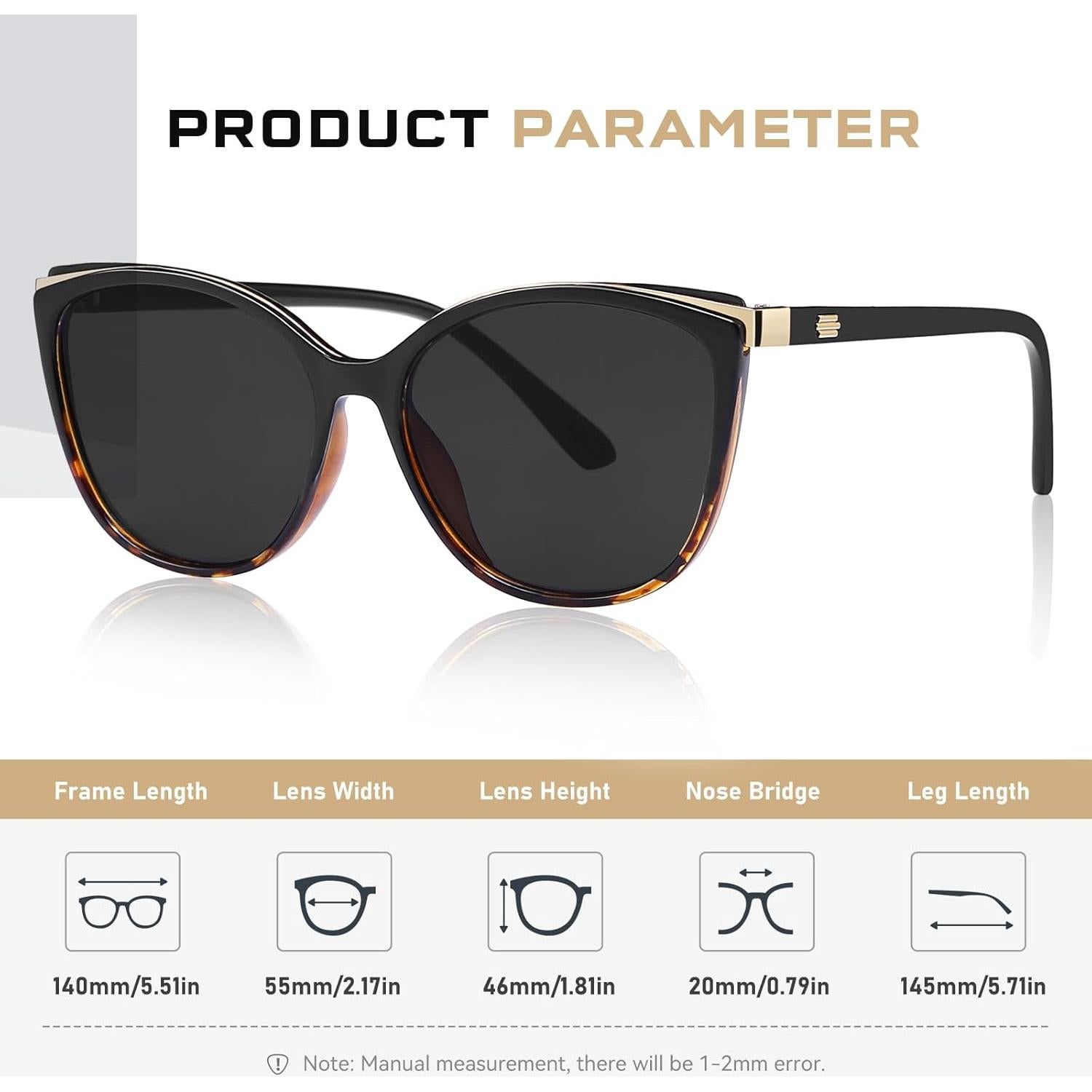 Gafas de sol estilo gato Colrea con protección UV400