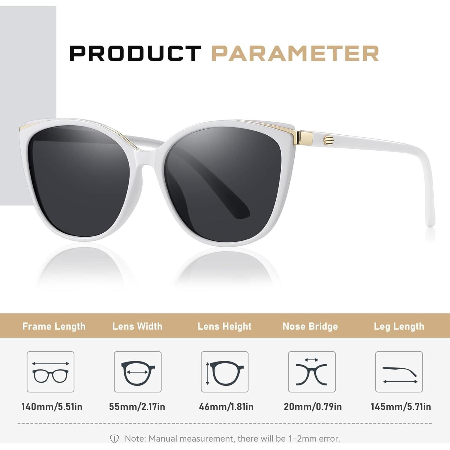 Gafas de sol estilo gato Colrea UV400 para mujeres