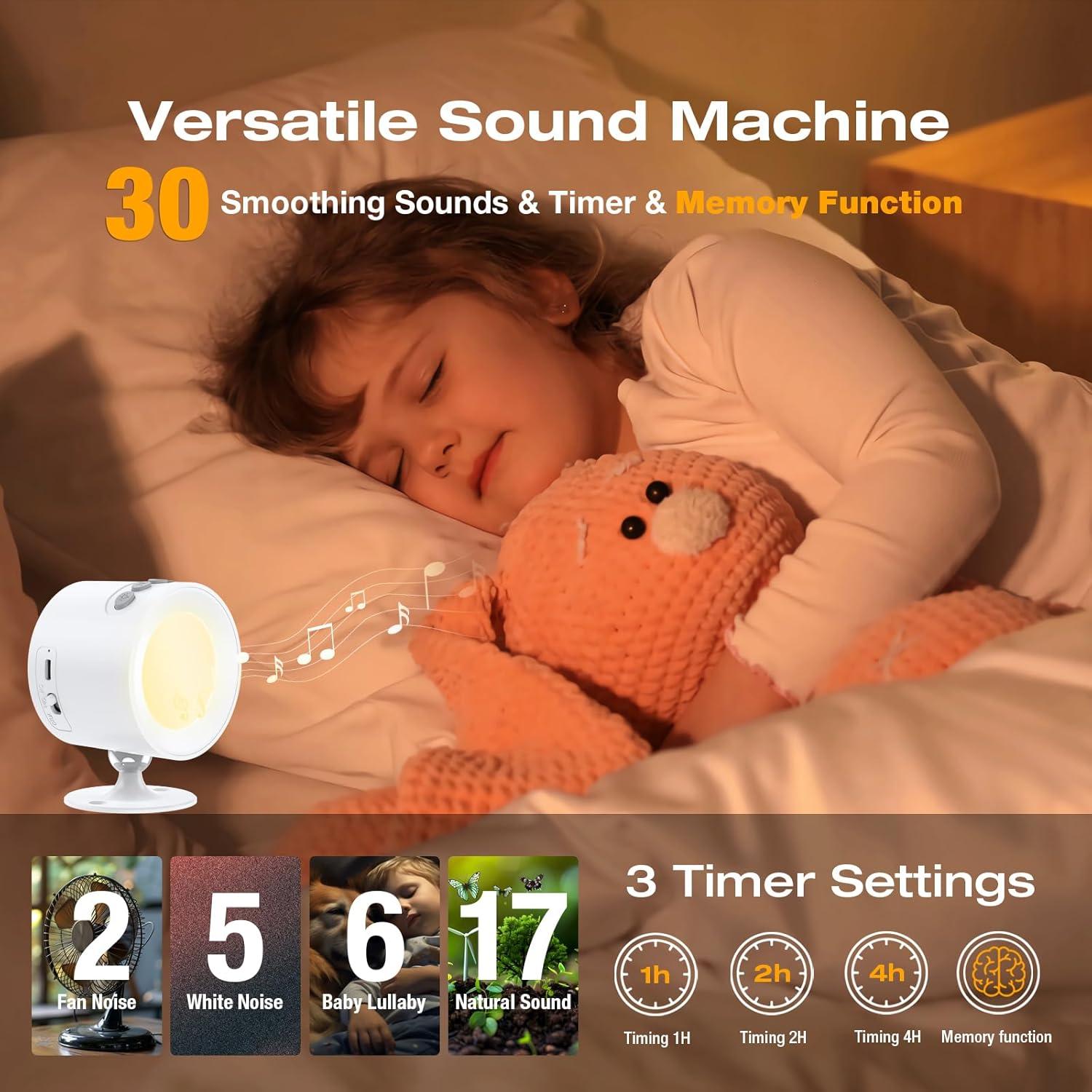 Máquina de Sonido Blanco VanSmaGo con Luz Nocturna 2200mAh