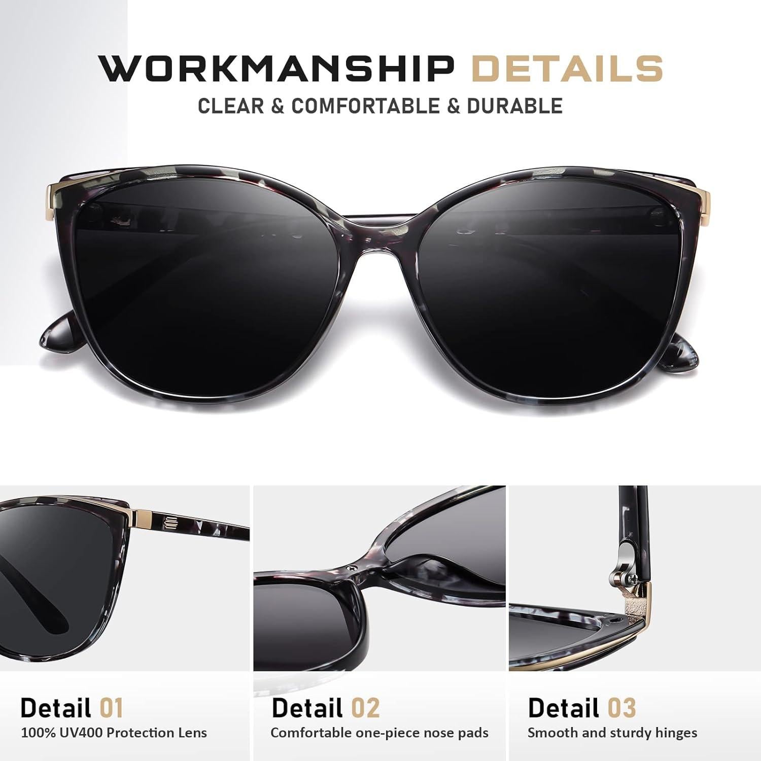 Gafas de sol estilo gato Colrea UV400 para mujeres