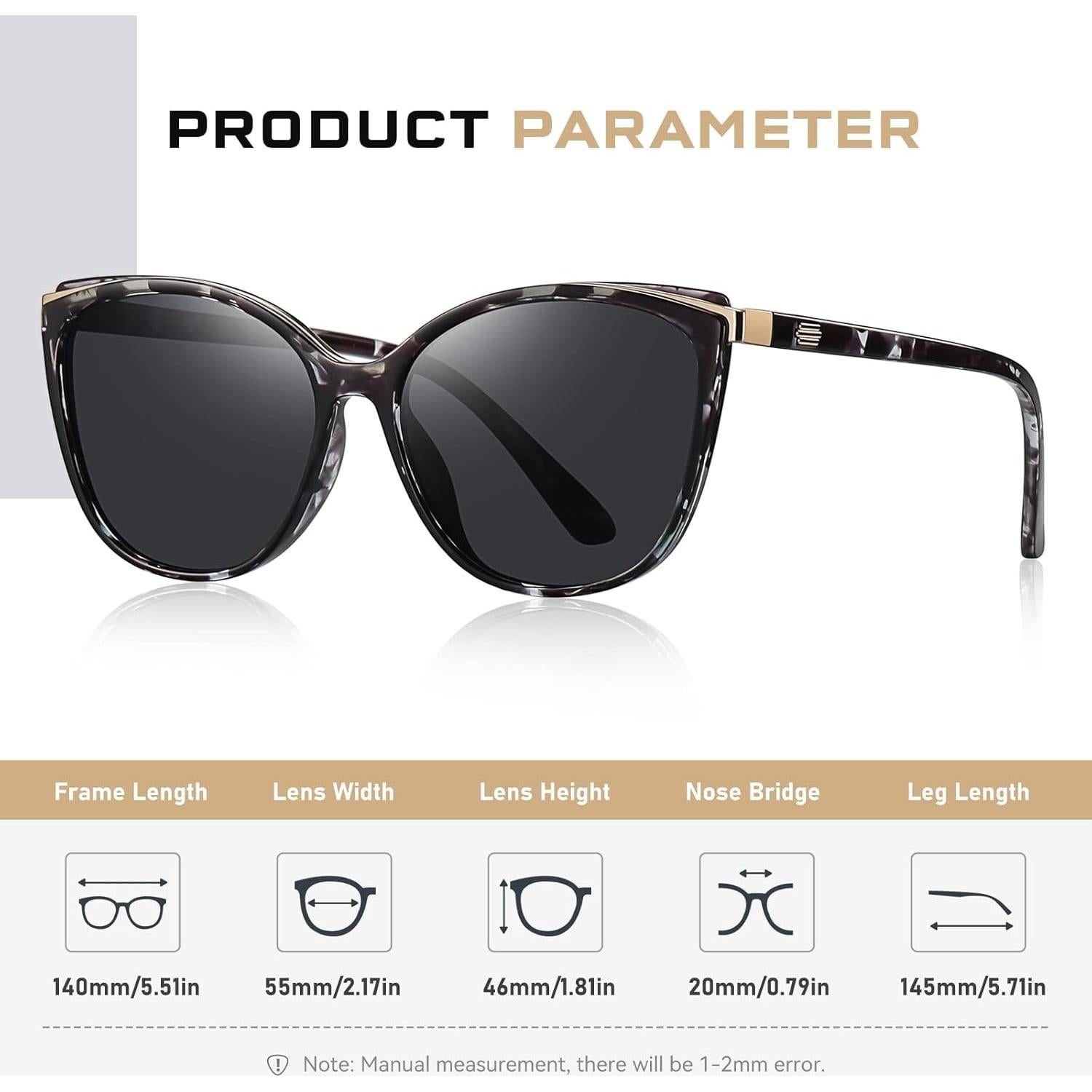 Gafas de sol estilo gato Colrea UV400 para mujeres