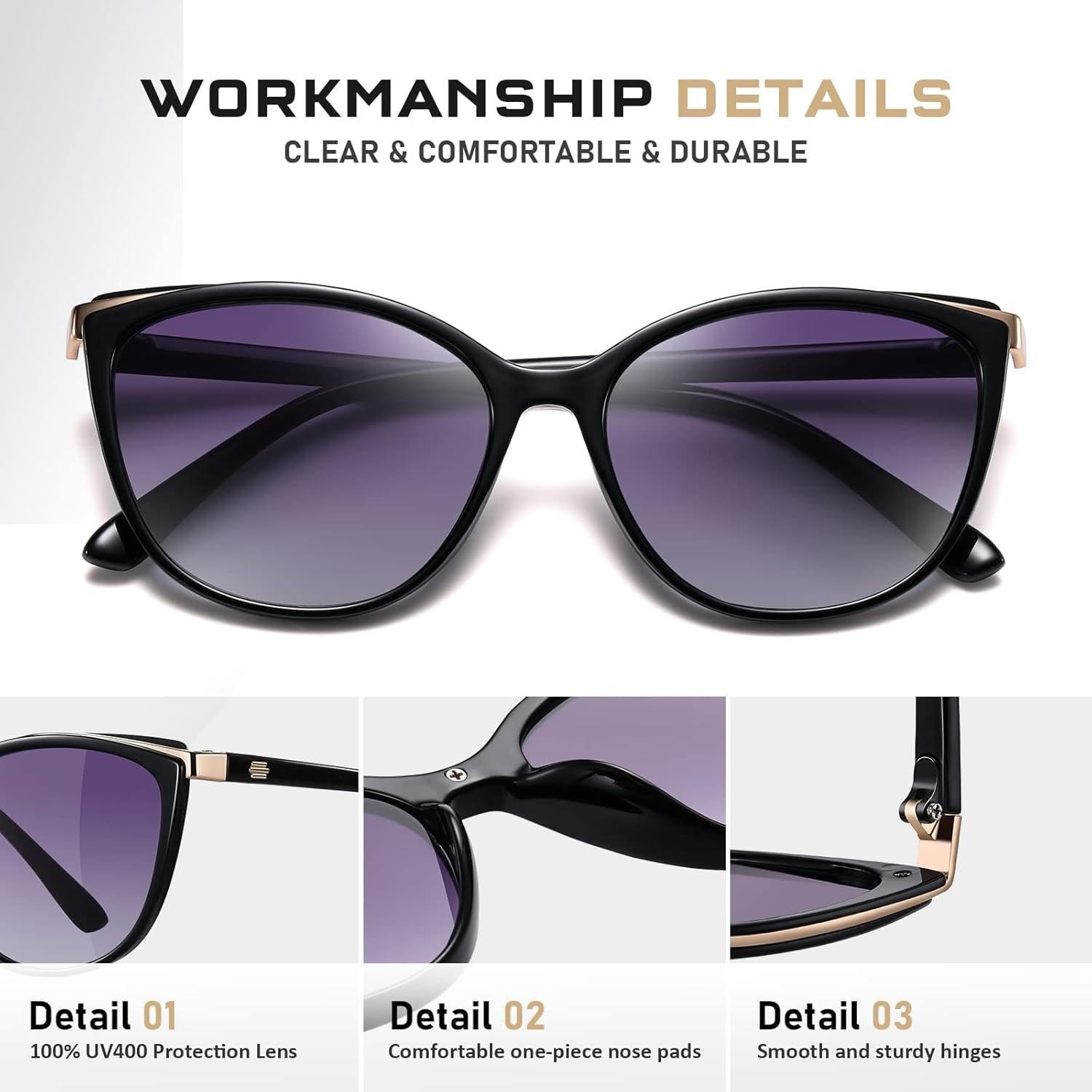 Gafas de sol estilo gato Colrea UV400 para mujeres