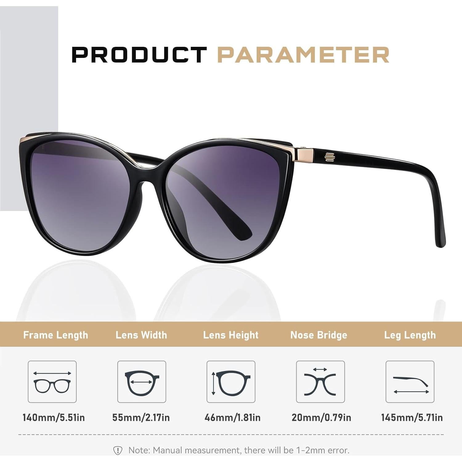 Gafas de sol estilo gato Colrea UV400 para mujeres