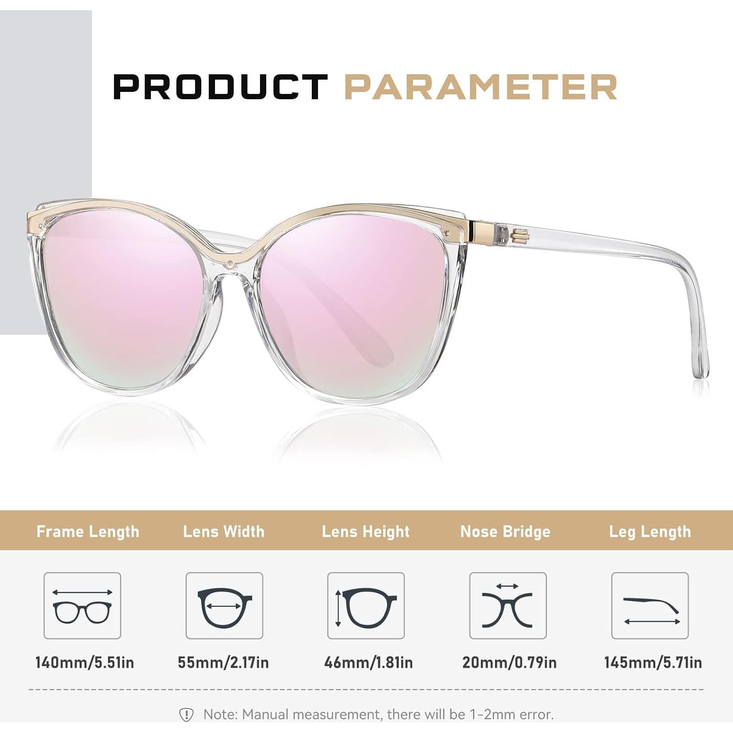 Gafas de sol estilo gato Colrea UV400 para mujeres