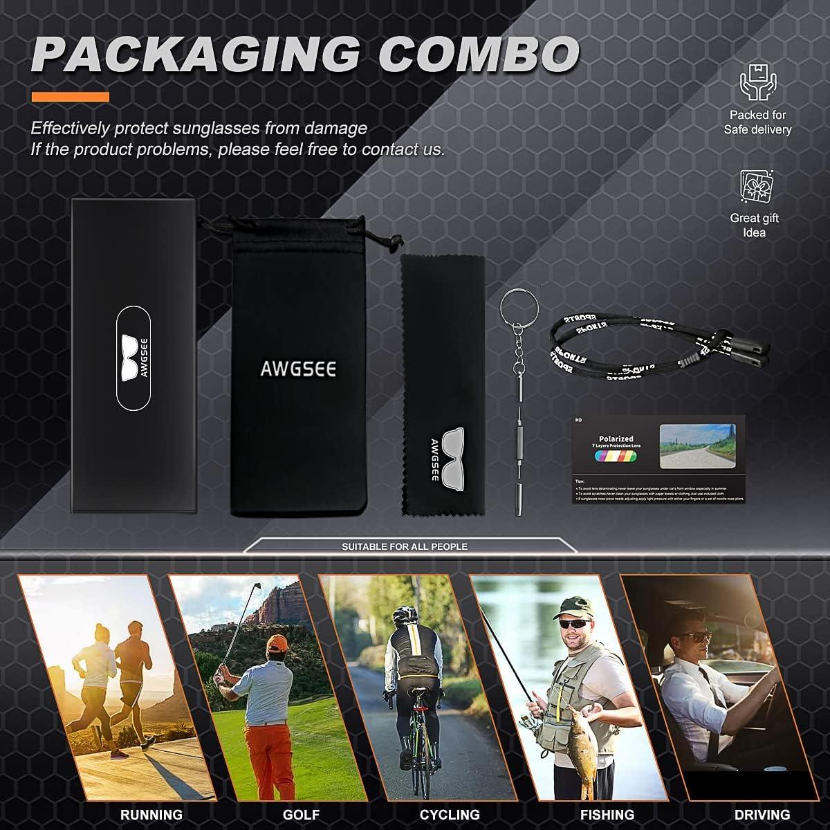 Gafas de Sol Deportivas Polarizadas Hombres Marco Negro Verde