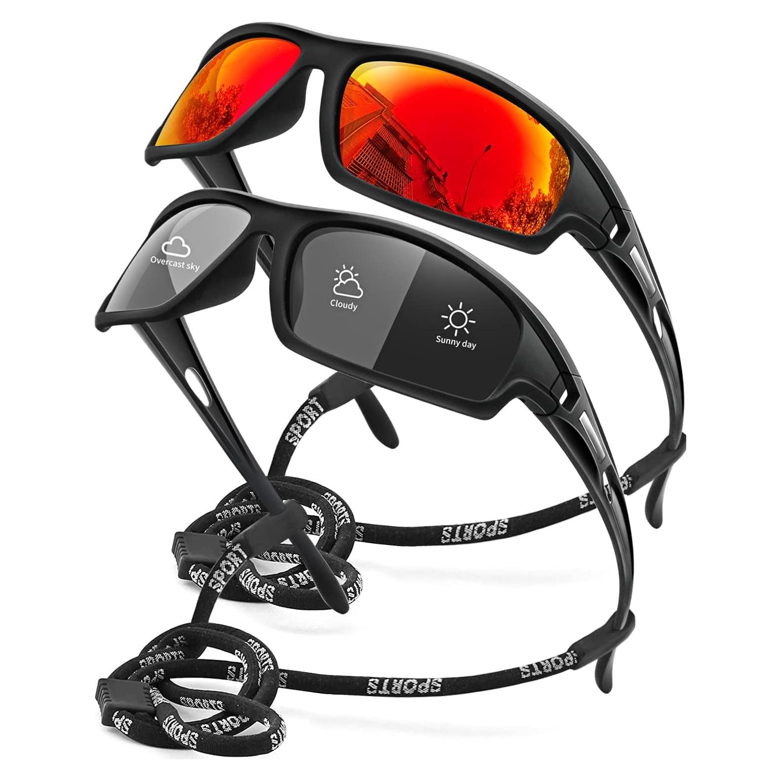 Gafas de sol deportivas AWGSEE polarizadas 100% UV 2pack