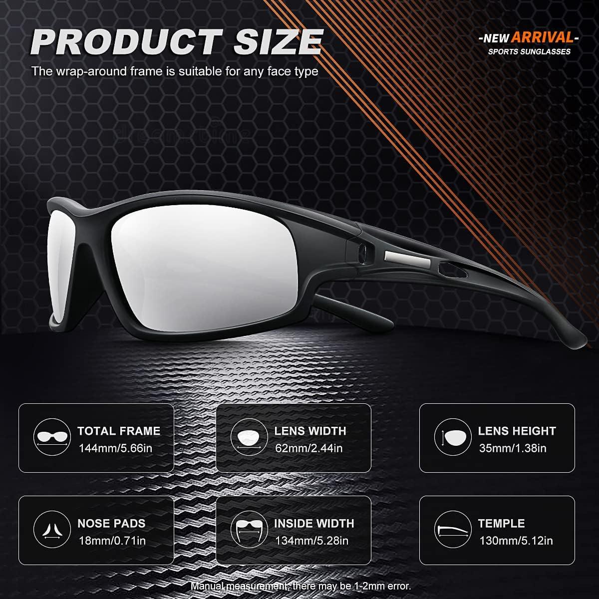 Gafas de sol deportivas AWGSEE polarizadas UV 100% para hombres
