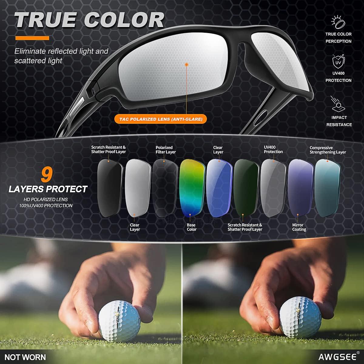 Gafas de sol deportivas AWGSEE polarizadas UV 100% para hombres