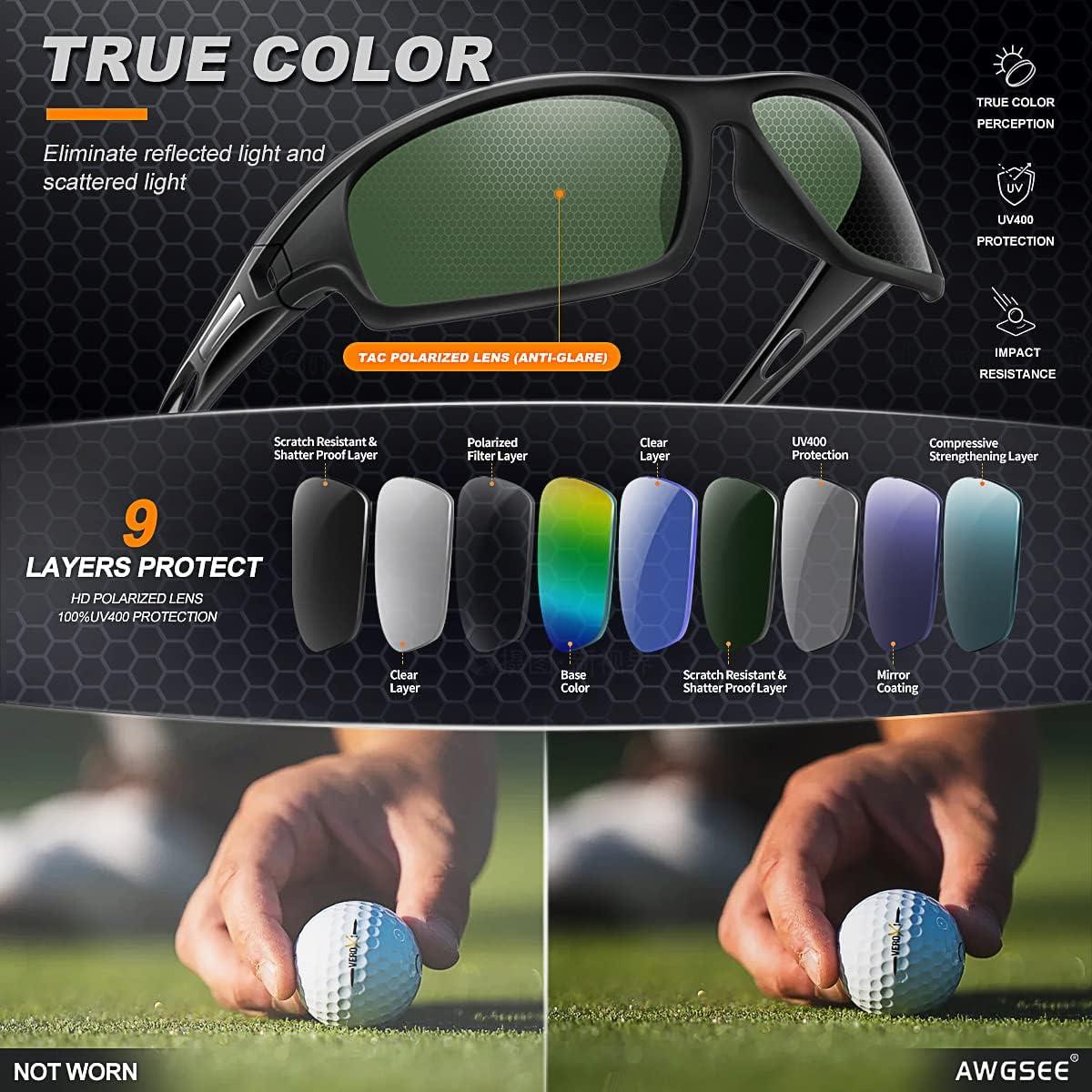 Gafas de sol polarizadas AWGSEE para hombres 100% UV