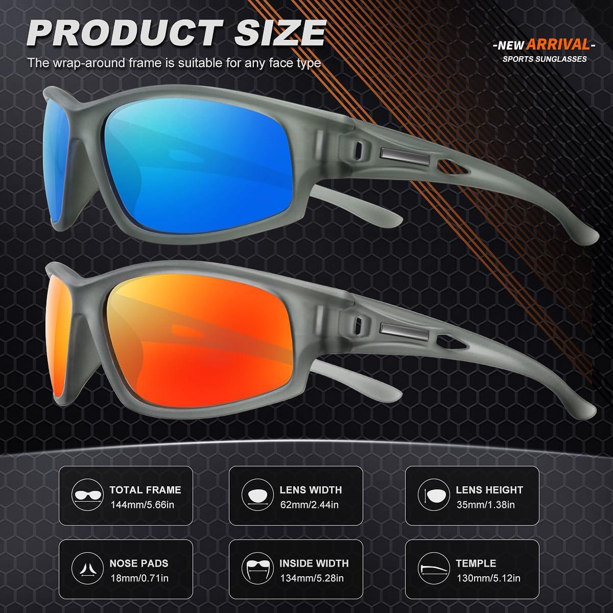 Gafas de sol deportivas AWGSEE polarizadas 100% UV 2pack