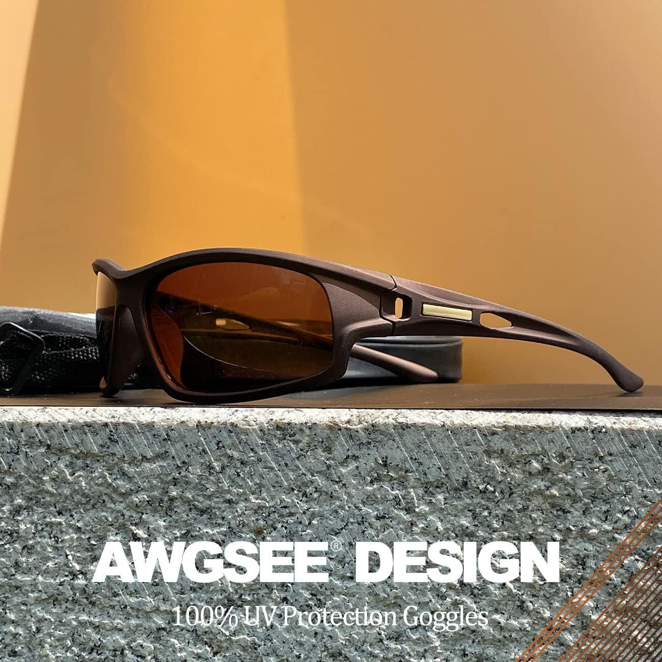 Gafas de sol deportivas AWGSEE polarizadas 100% UV paquete de 2