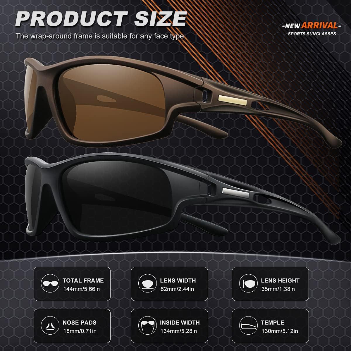 Gafas de sol deportivas AWGSEE polarizadas 100% UV paquete de 2