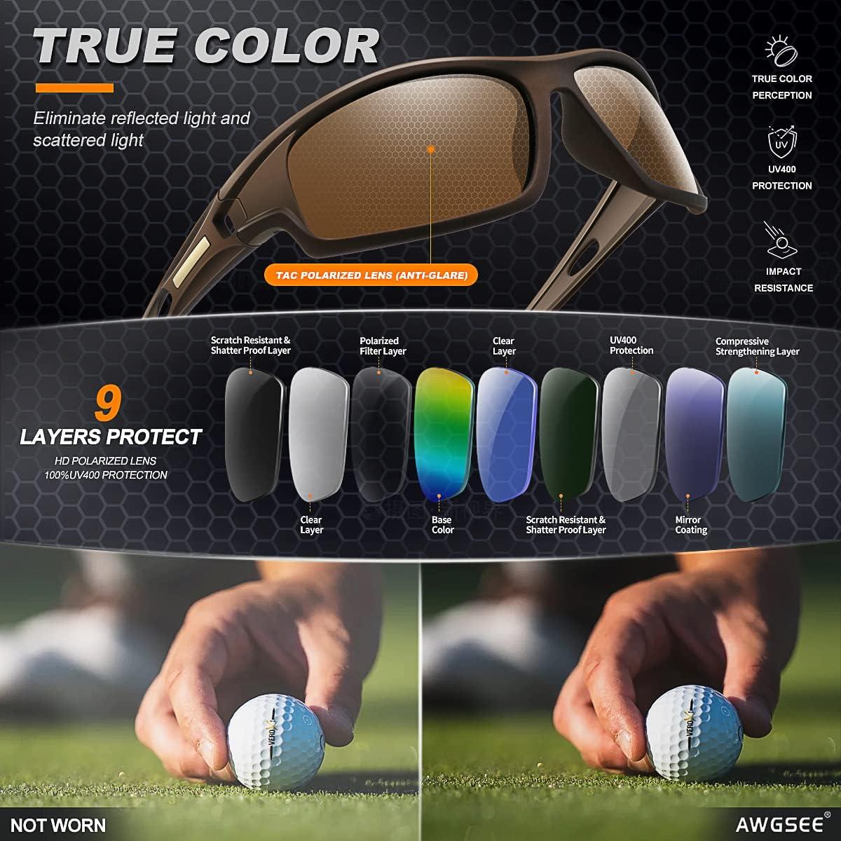 Gafas de sol deportivas AWGSEE polarizadas 100% UV paquete de 2