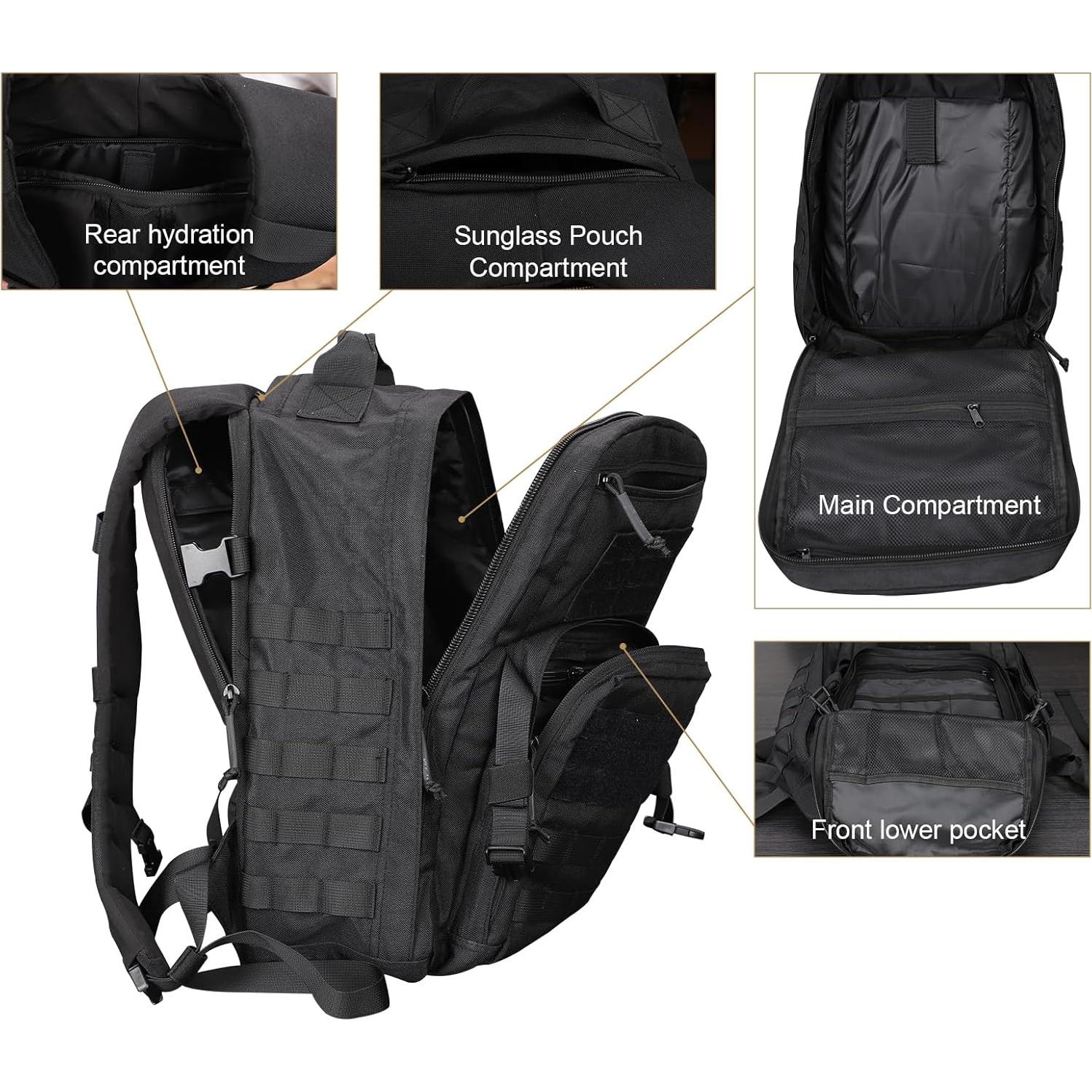 Mochila Táctica Militar Jw-130 24L Ergonomía y Molle