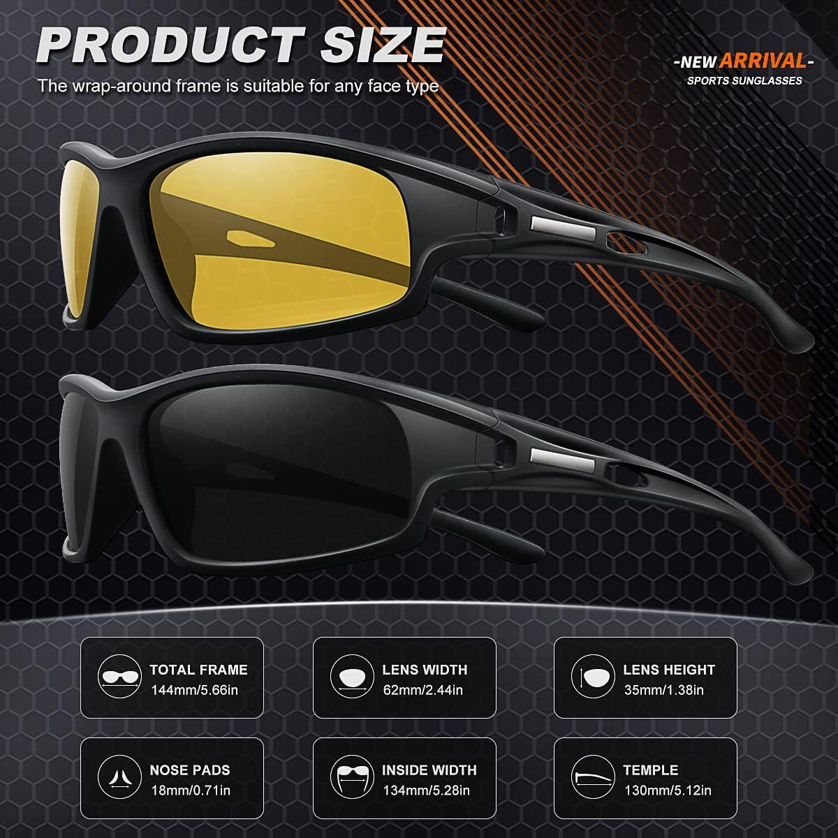 Gafas de sol deportivas AWGSEE polarizadas 100% UV paquete de 2