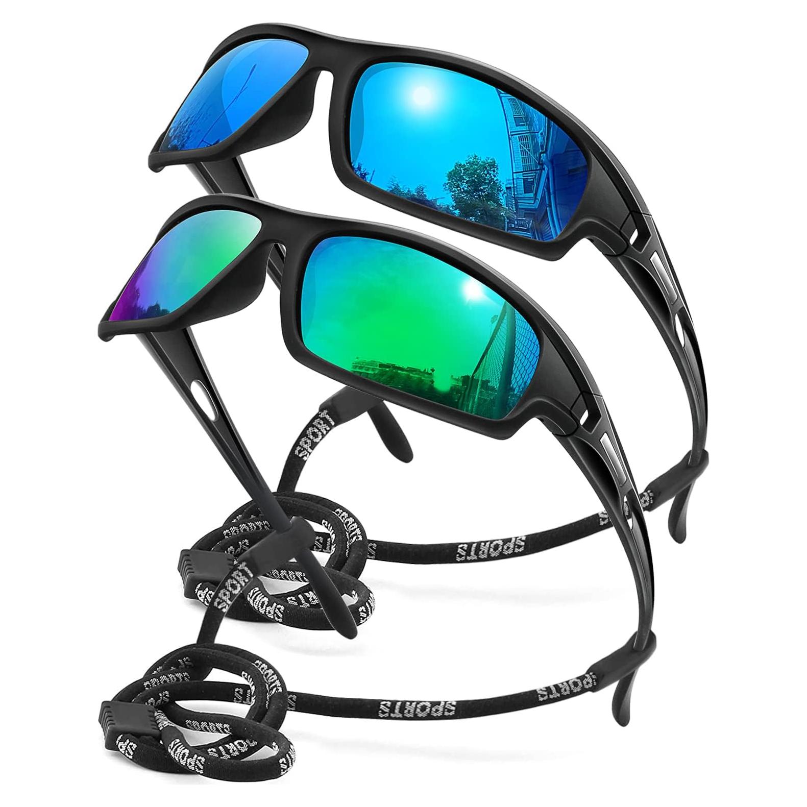 Gafas de sol deportivas AWGSEE polarizadas 100% UV paquete de 2