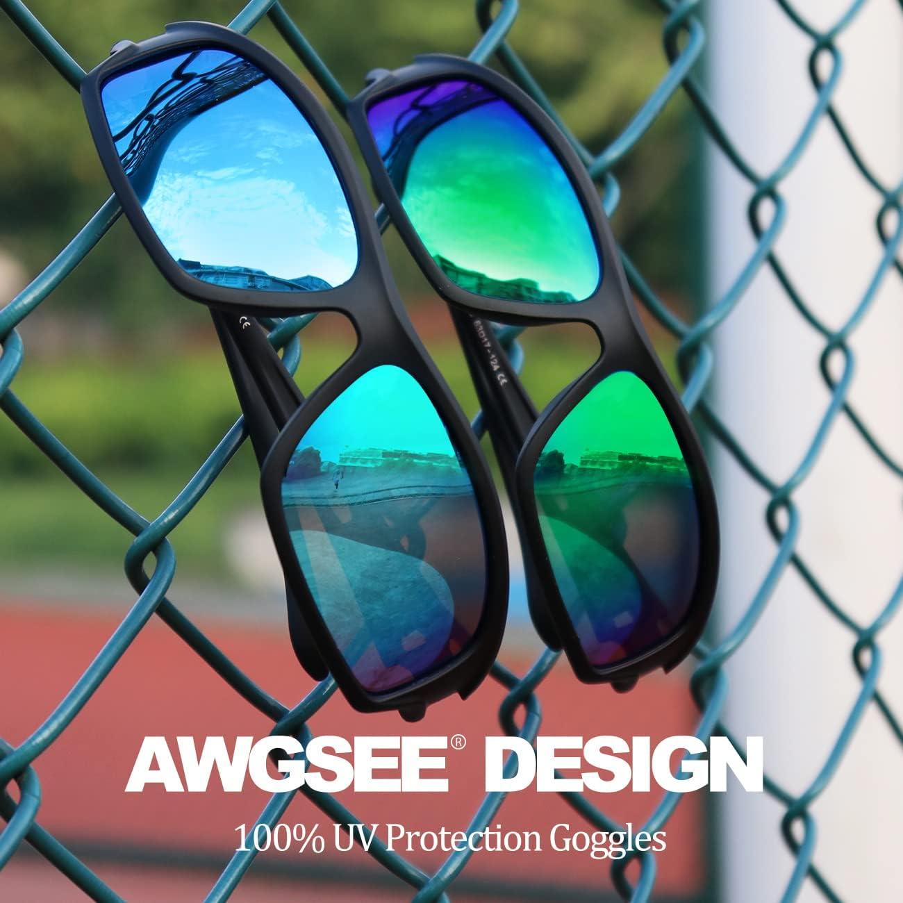 Gafas de sol deportivas AWGSEE polarizadas 100% UV paquete de 2