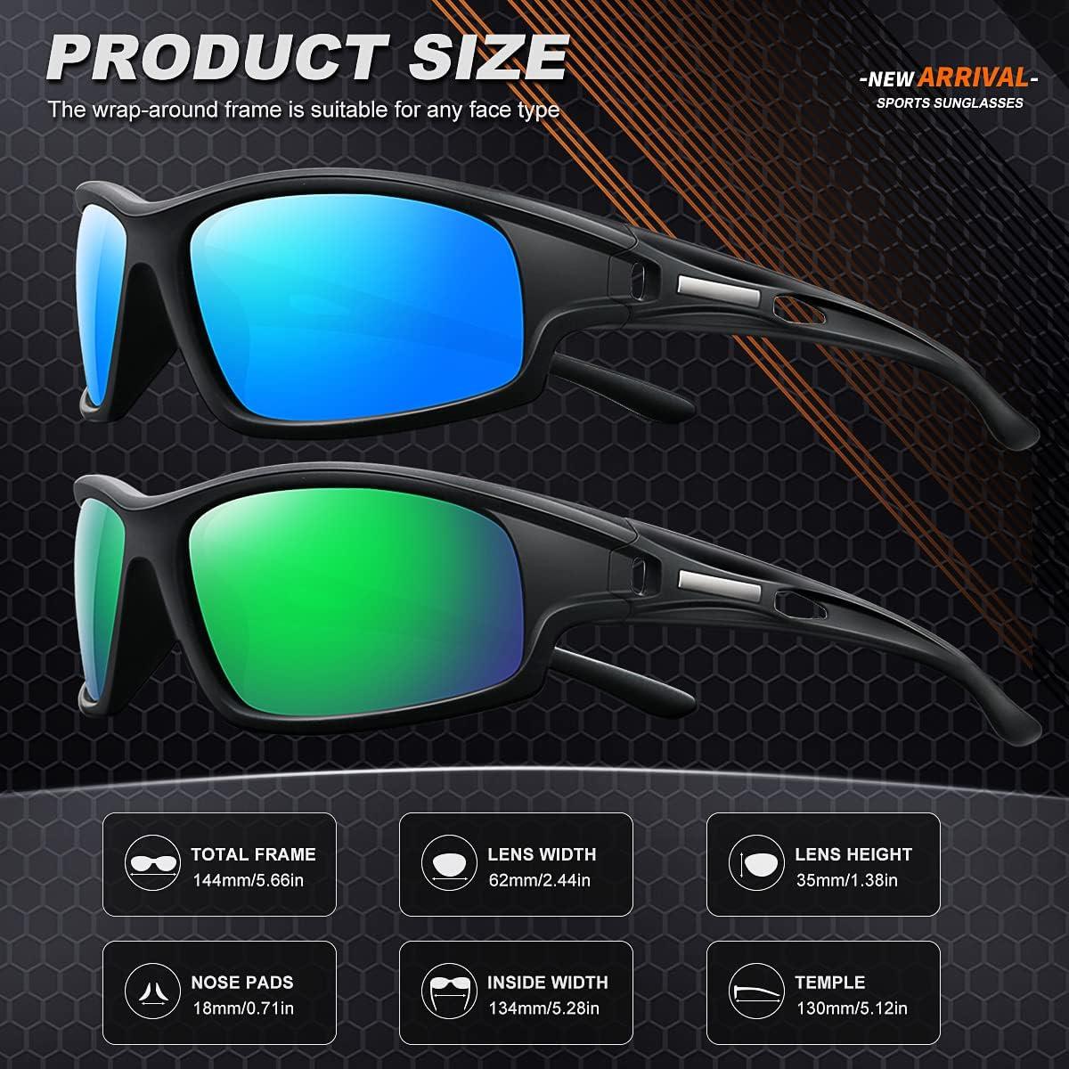 Gafas de sol deportivas AWGSEE polarizadas 100% UV paquete de 2