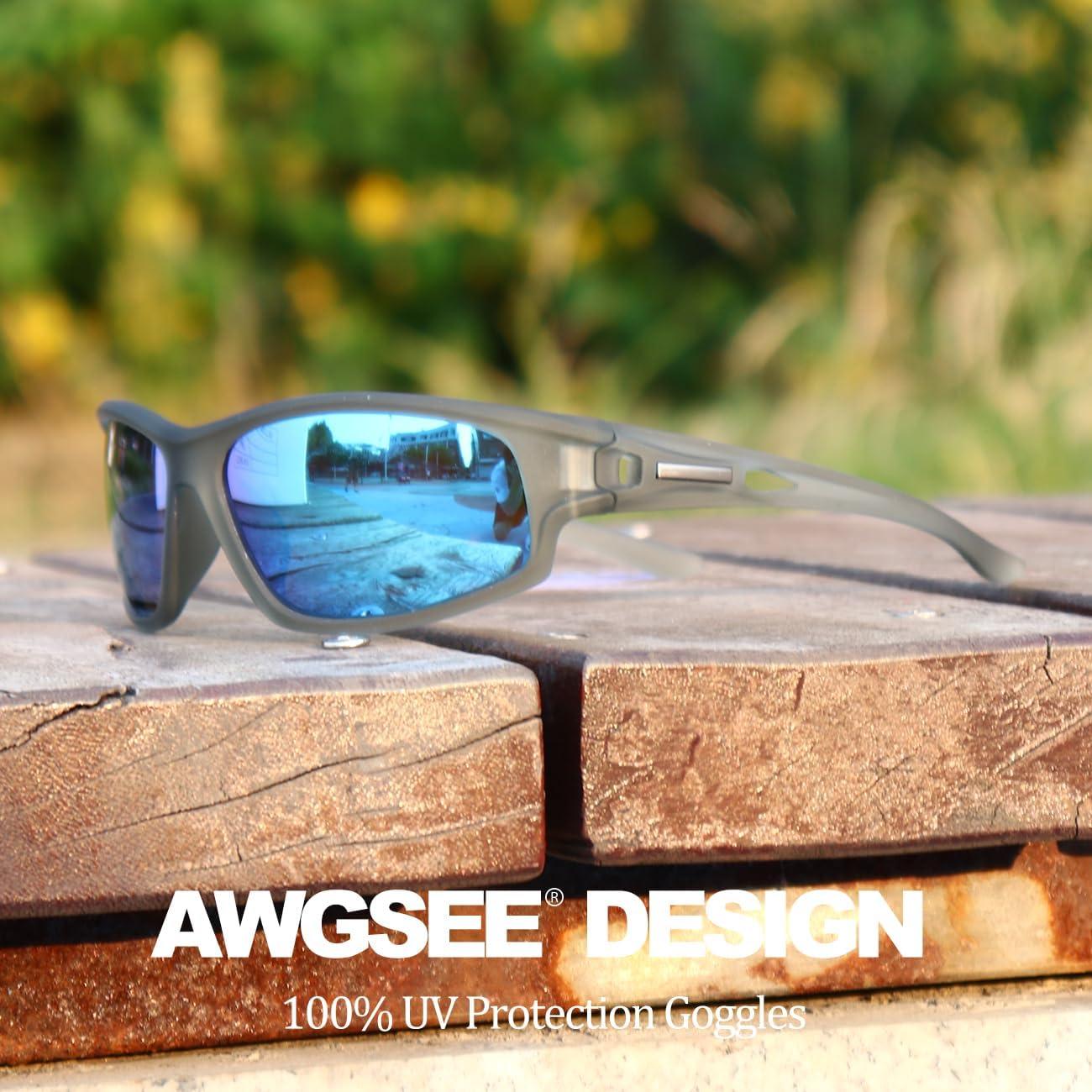 Gafas de sol polarizadas AWGSEE 100% UV 2pack Negro+Gris-Azul