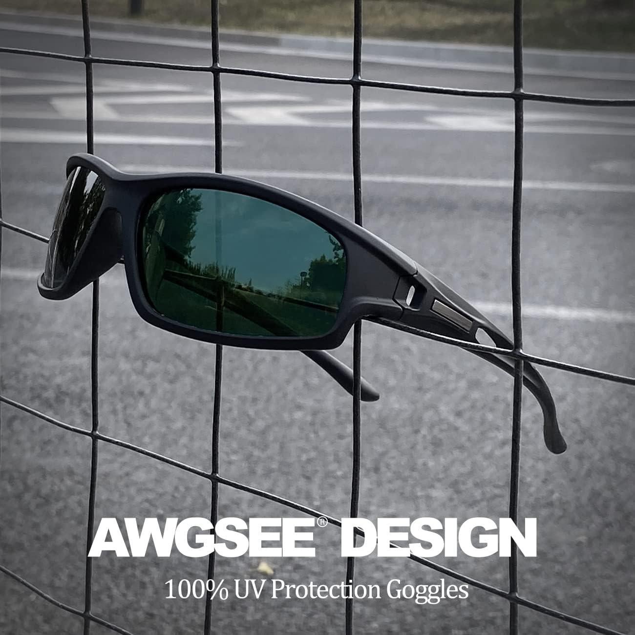 Gafas de Sol Polarizadas AWGSEE Hombres 100% UV Verde