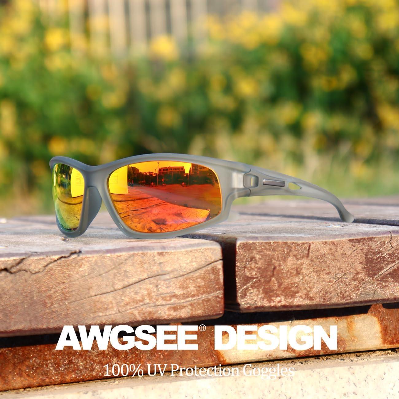 Gafas de sol polarizadas AWGSEE para hombres 100% UV